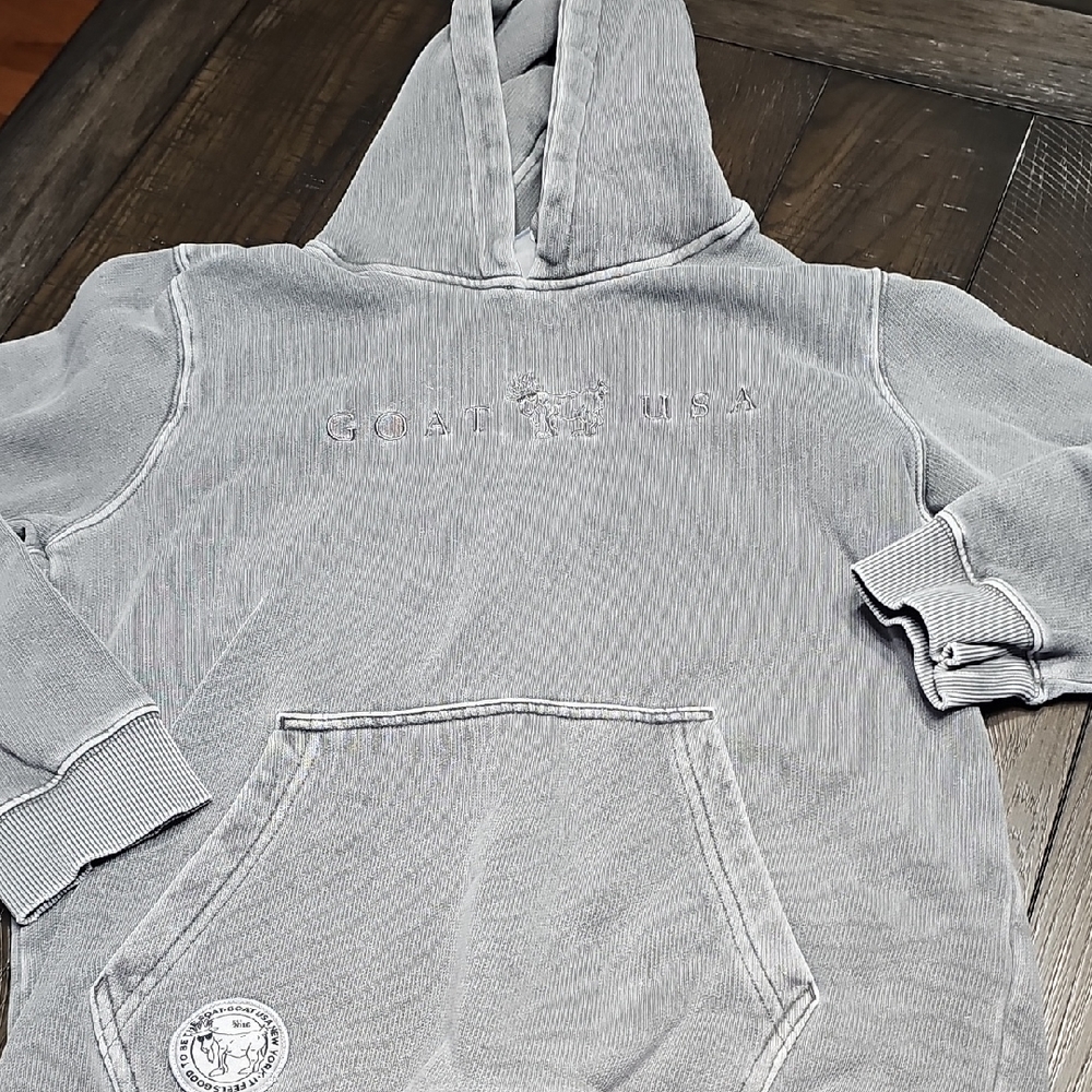 GOAT USA Gray Hoodie with Embroidered Logo